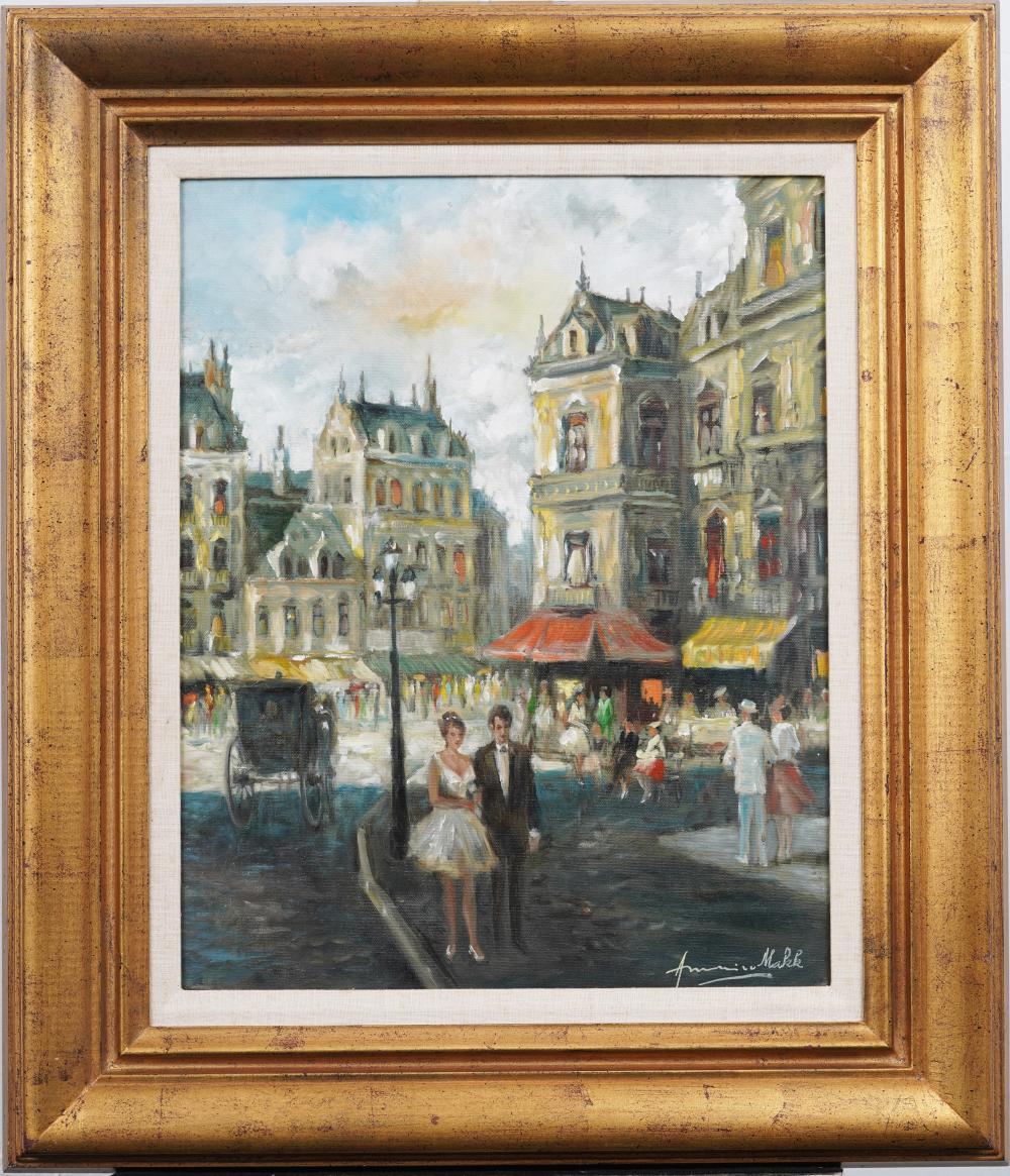 Americo Makk comparable auction result: americo makk 1927 2015 vintage american impressionist street scene signed oil painting