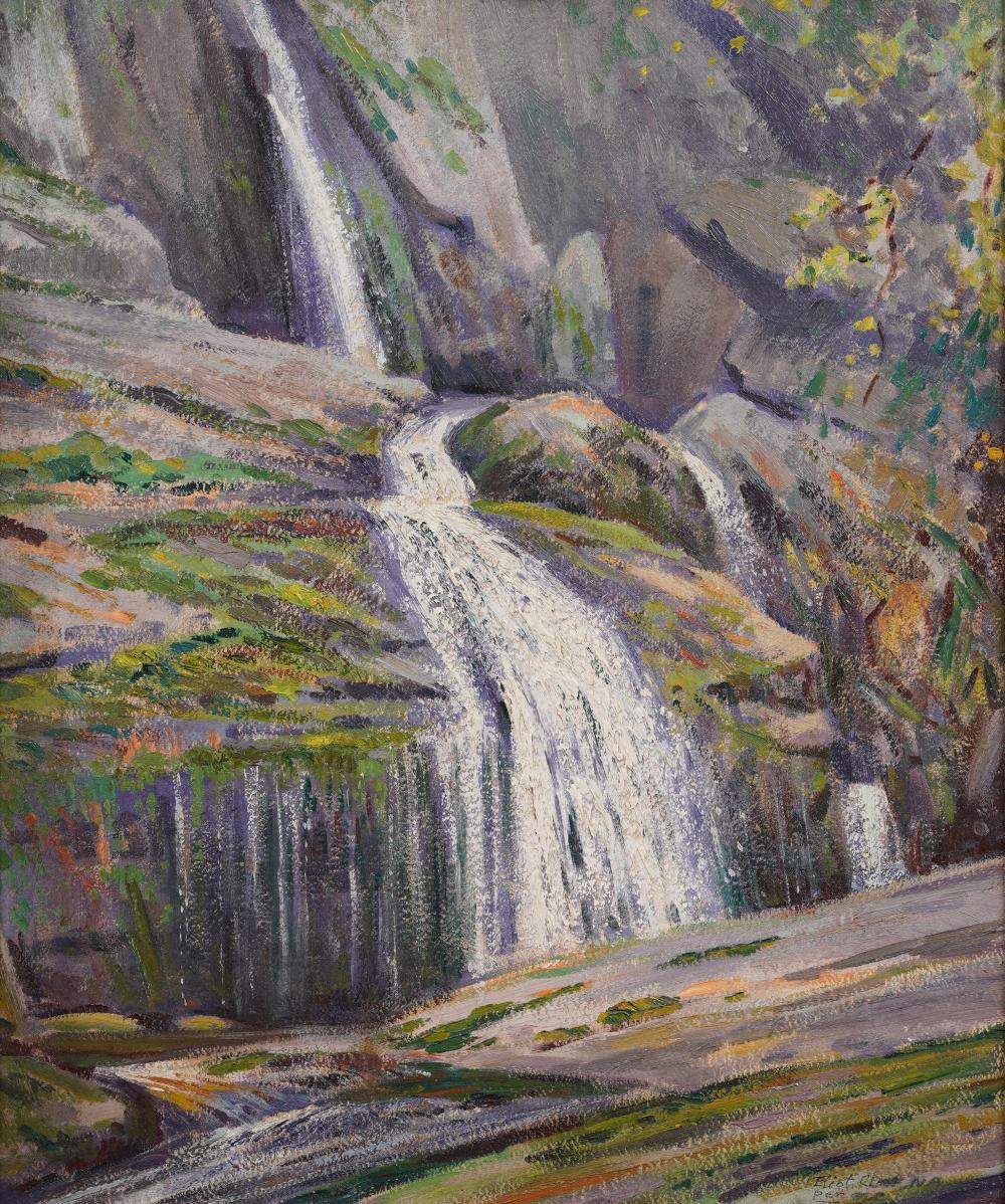 eliot candee clark 1883 1980 vintage american impressionist waterfall landscape oil painting · Curated Gallery Auctions · 2025-12-07 Eliot Candee Clark comparable auction result: eliot candee clark 1883 1980 vintage american impressionist waterfall landscape oil painting
