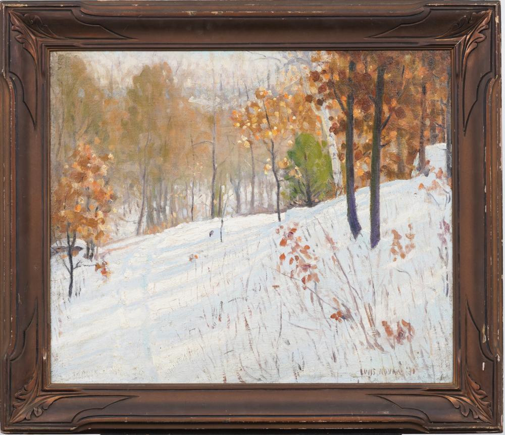 Louis Novak comparable auction result: louis novak 1903 1988 antique american impressionist winter framed landscape signed oil painting