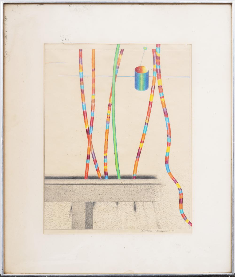 Naoto Nakagawa comparable auction result: naoto nakagawa b 1944 signed american modernist mixed media 1967 modernist kulicke frame painting