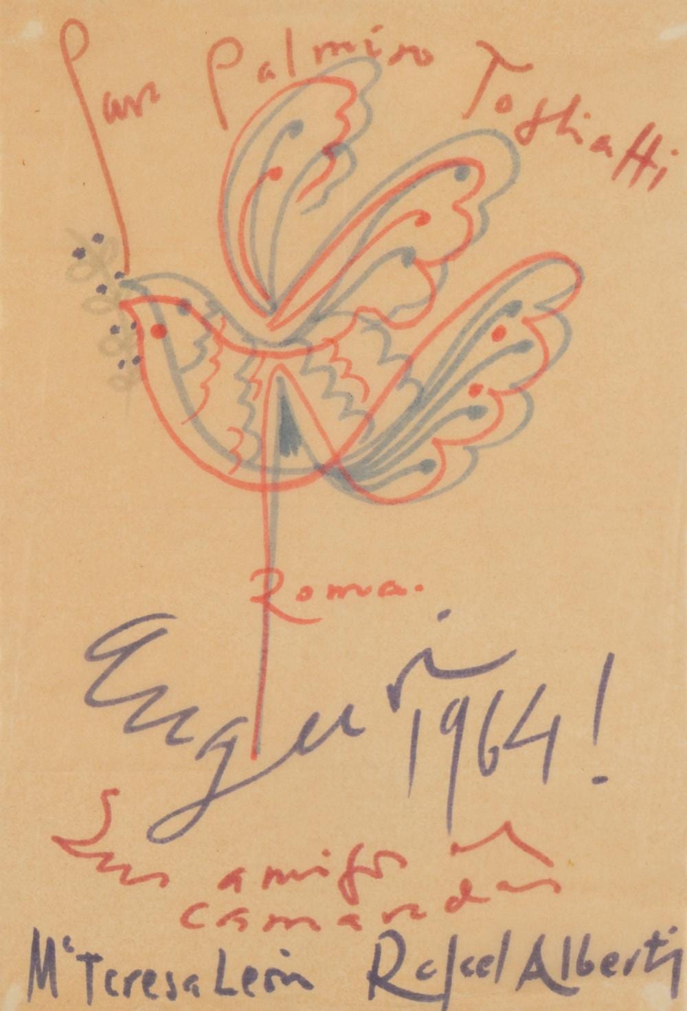 Rafael Alberti comparable auction result: rafael alberti el puerto de santa maria 1902 1999 por palmiro togliatti 1964