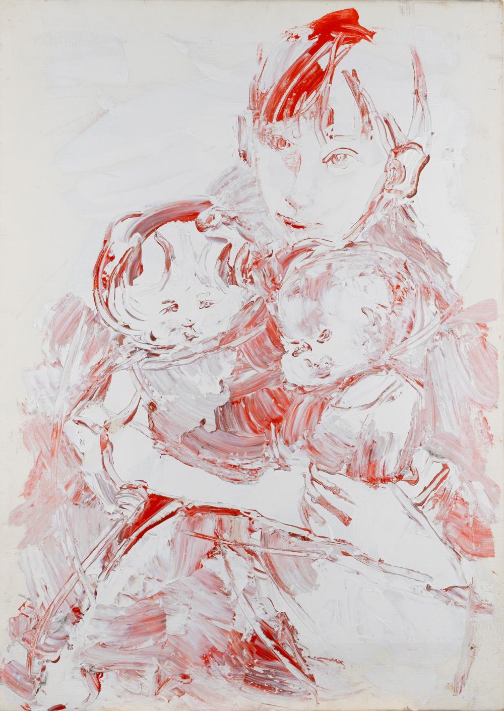Maria Lai comparable auction result: maria lai ulassai 1919 cardedu 2013 little girl with dolls 60s