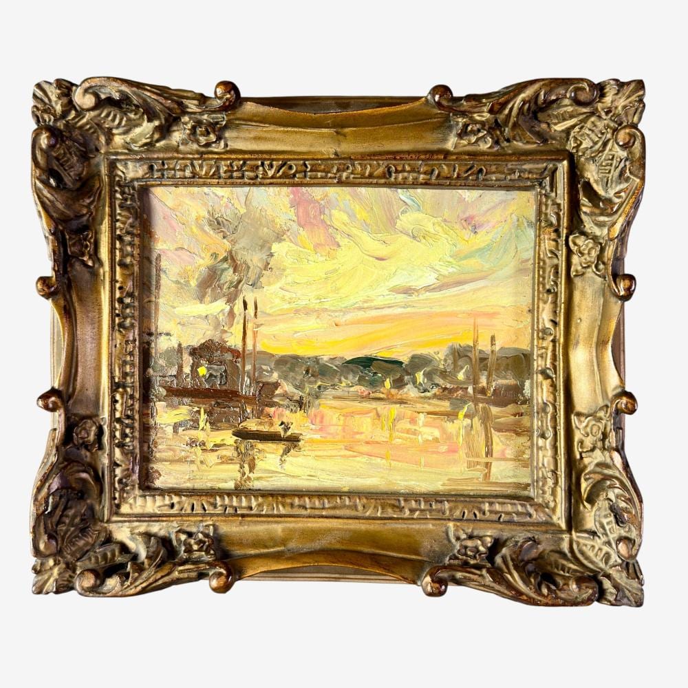 Oscar Anderson comparable auction result: gloucester harbor scene by oscar anderson