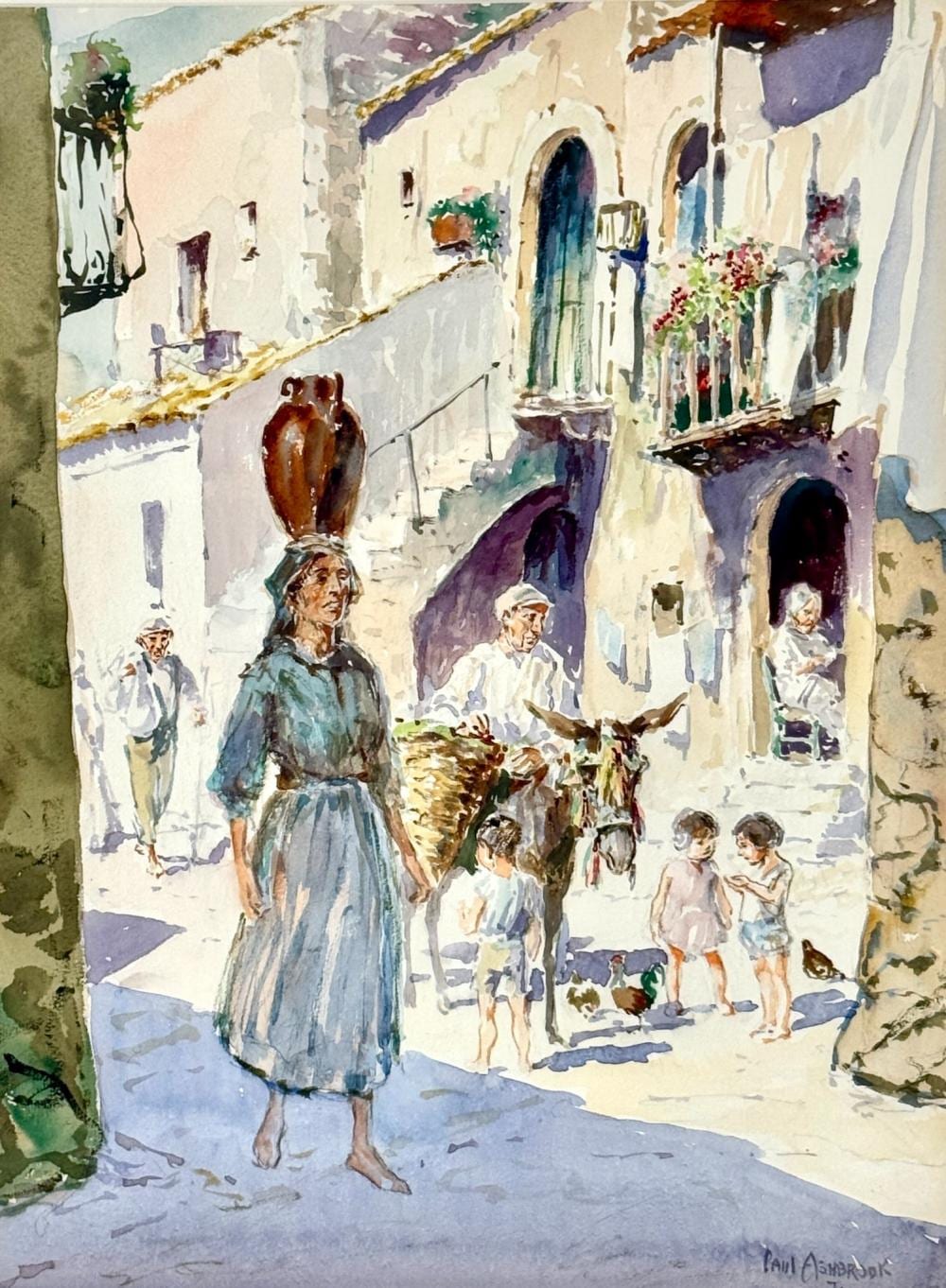 Paul Ashbrook comparable auction result: taormina watercolor and etchings by paul ashbrook