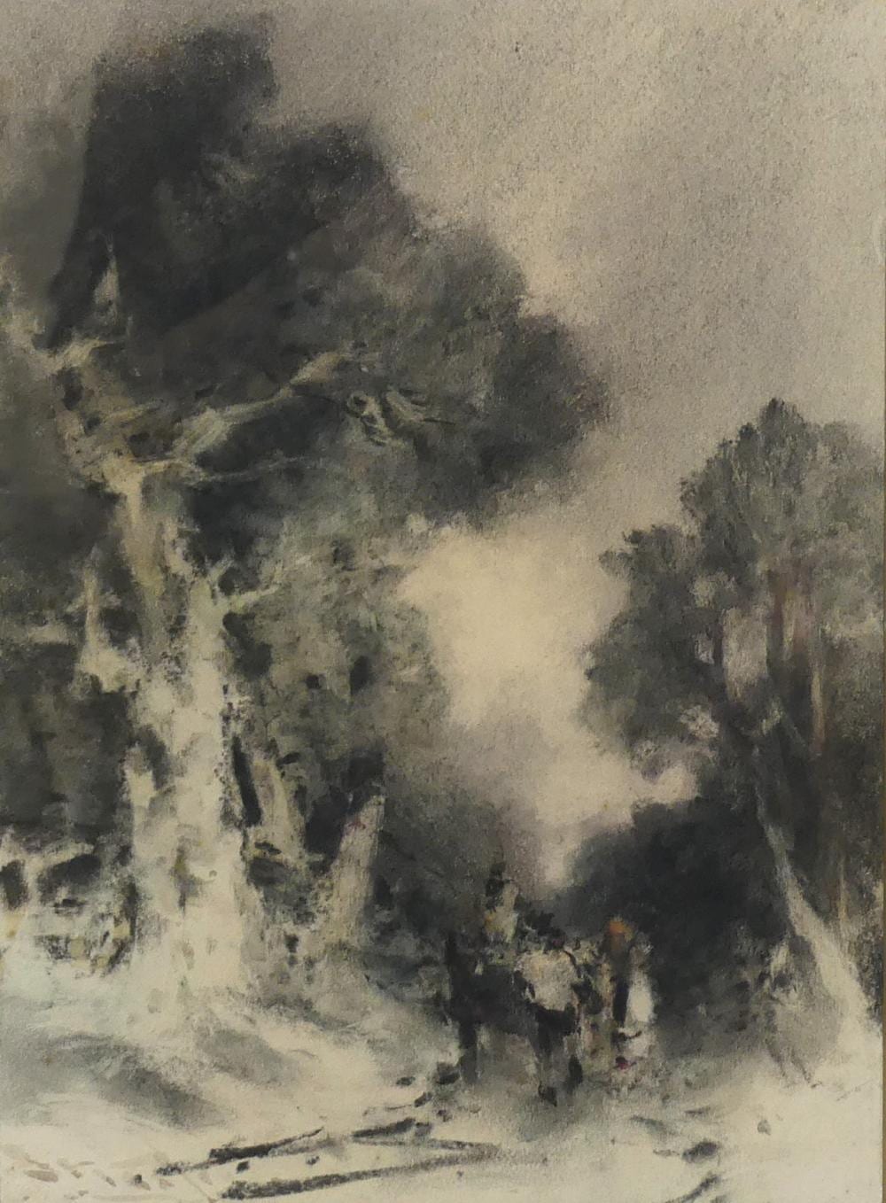 Stephen Frank Wasley comparable auction result: stephen frank wasley 1848 1934 horse and cart in snowy woodland watercolour signed lower left 37 x 27cm