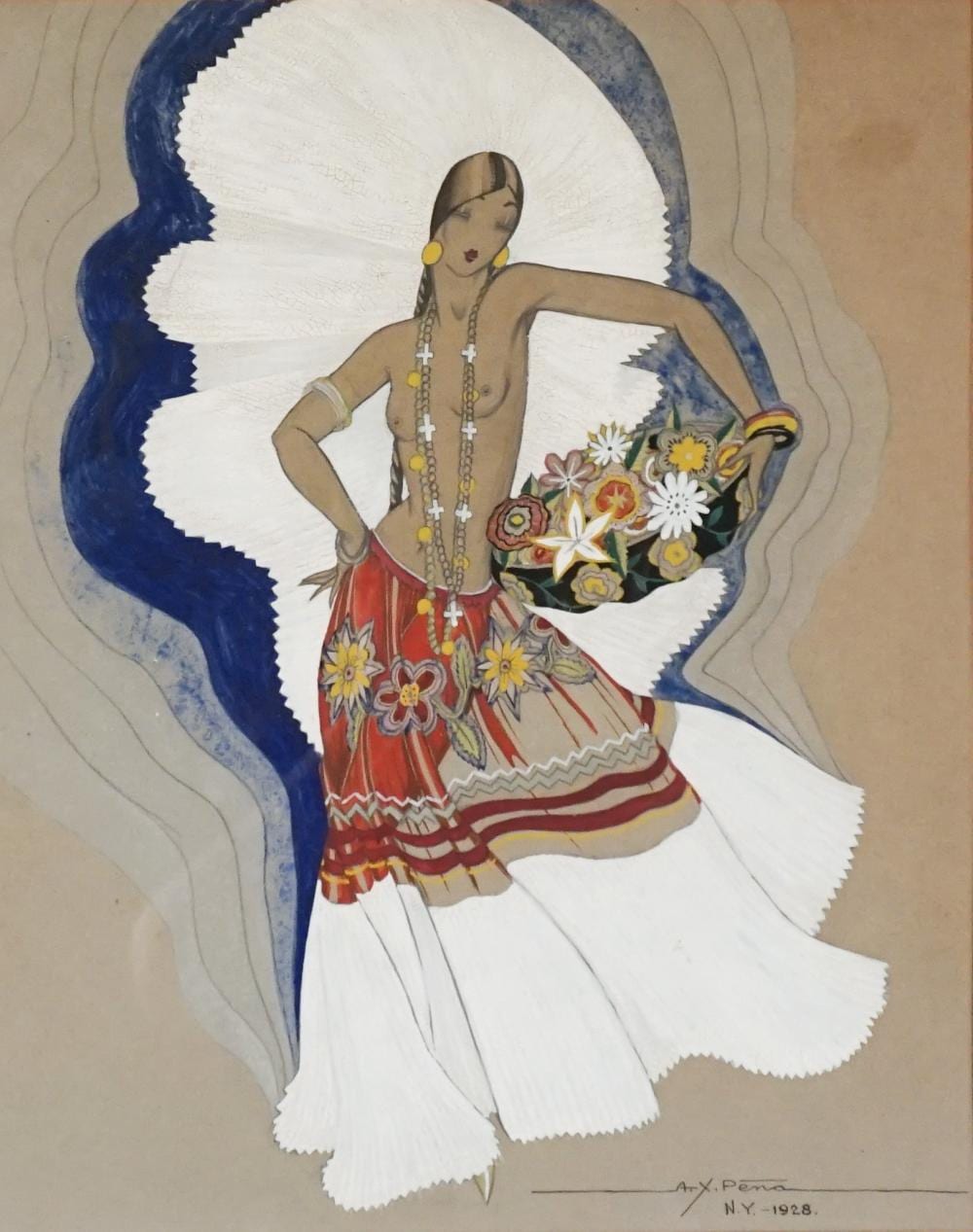Alfonso X. PEÑA comparable auction result: alfonso x pe a american 1903 1964 spanish dancer gouache and graphite on tan paper sight size 15 x 12 in 38 1 x 30 5 cm frame 24 x 19 3 4 in 61 x 50 2 cm