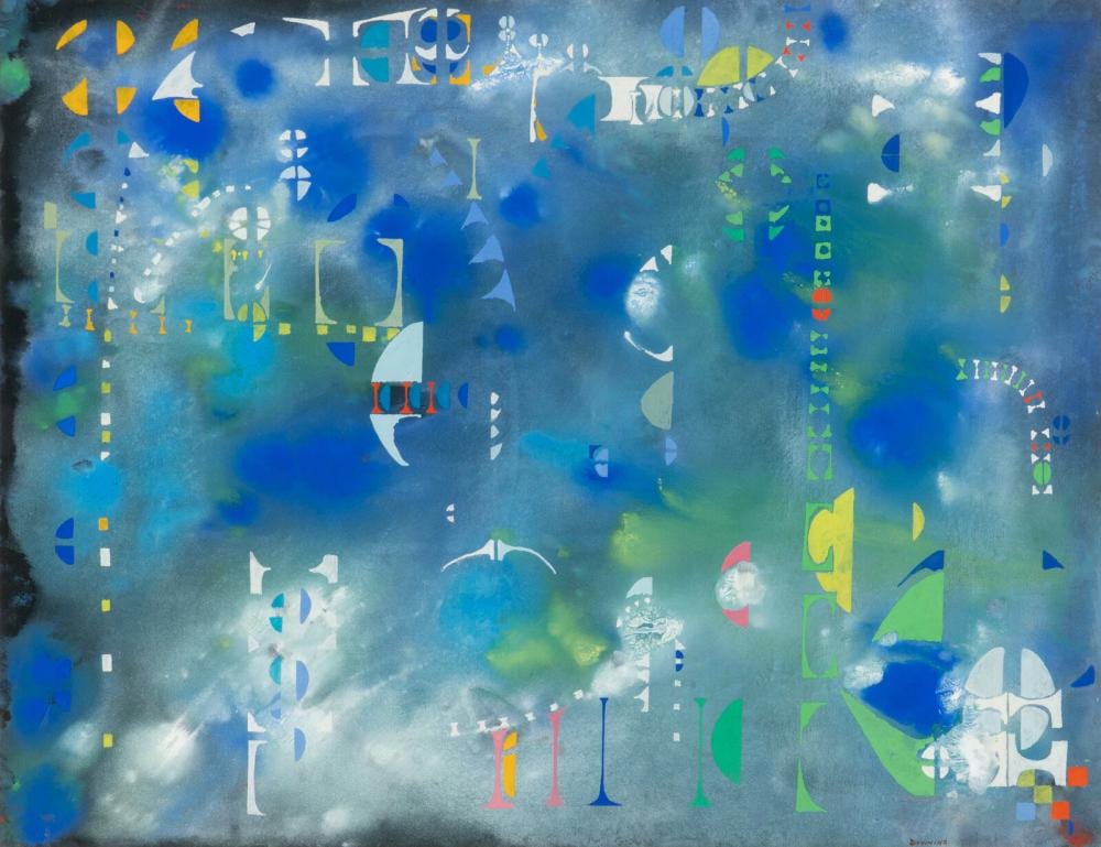 Joseph Nuyttens comparable auction result: joseph joe dudley downing american 1925 2007 abstract composition in blue