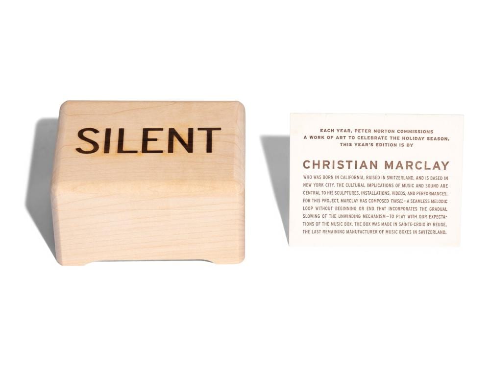 Christian Marclay comparable auction result: christian marclay american swiss b 1955 tinsel music box norton christmas project 2005
