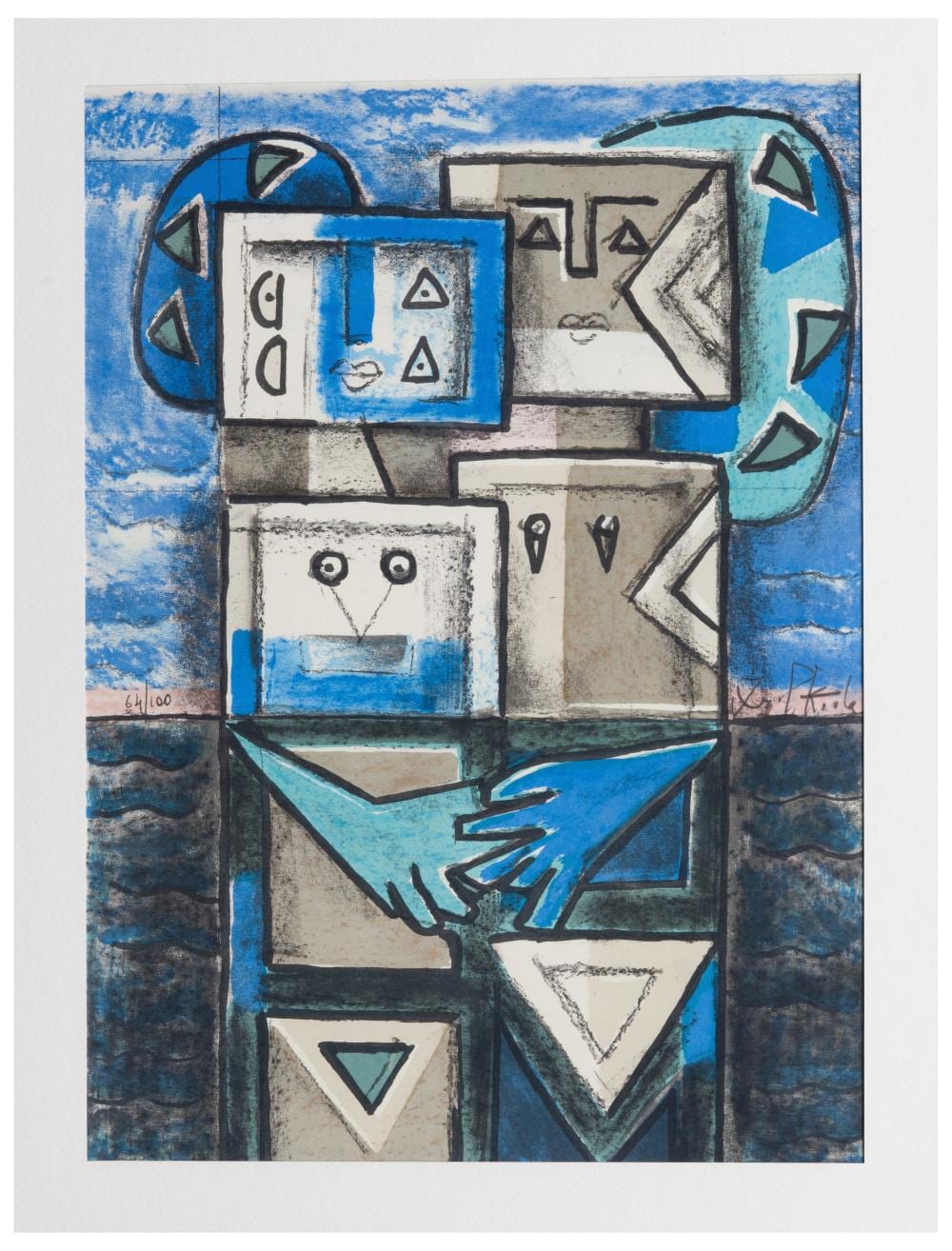 Ibrahim Kodra comparable auction result: ibrahim kodra 1918 2006 composizione astratta