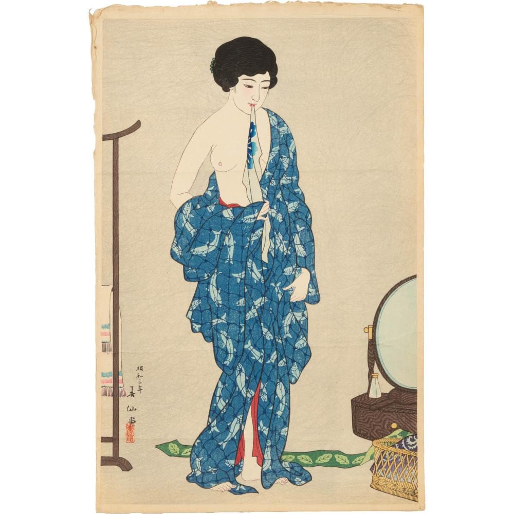 Shunsen Natori comparable auction result: natori shunsen 1886 1960 yokugo after a bath 1886 1960