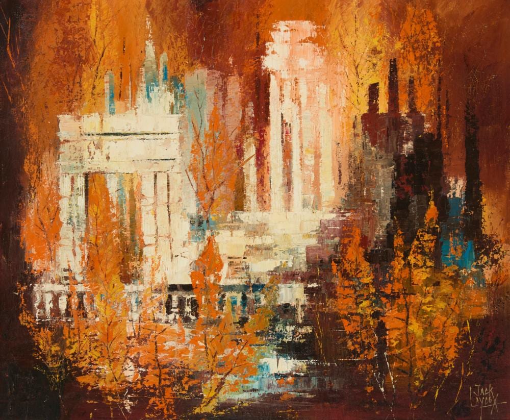 Jack Laycox comparable auction result: jack laycox 1921 1984 ruins at la turbie france 1965
