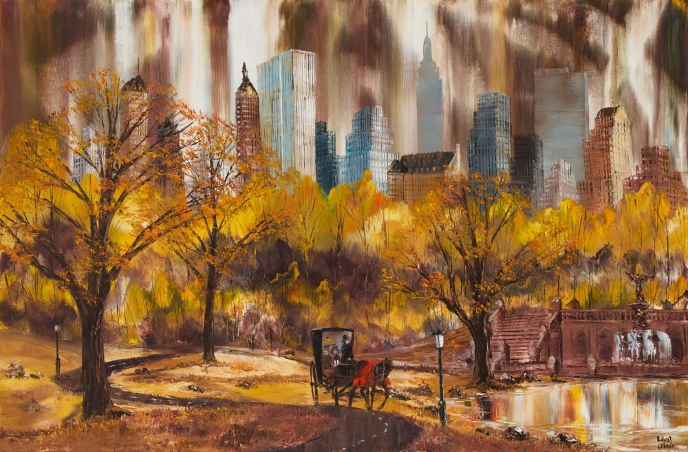 Robert Lebron comparable auction result: robert lebron 1928 2013 horse drawn carriage near bethesda terrace and fountain central park manhattan