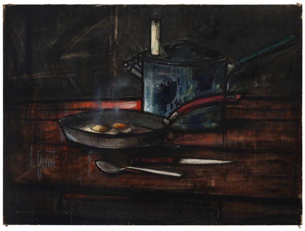 Regis de Bouvier De Cachard comparable auction result: regis de bouvier de cachard 1929 2013 still life with a frying pan and eggs 1961