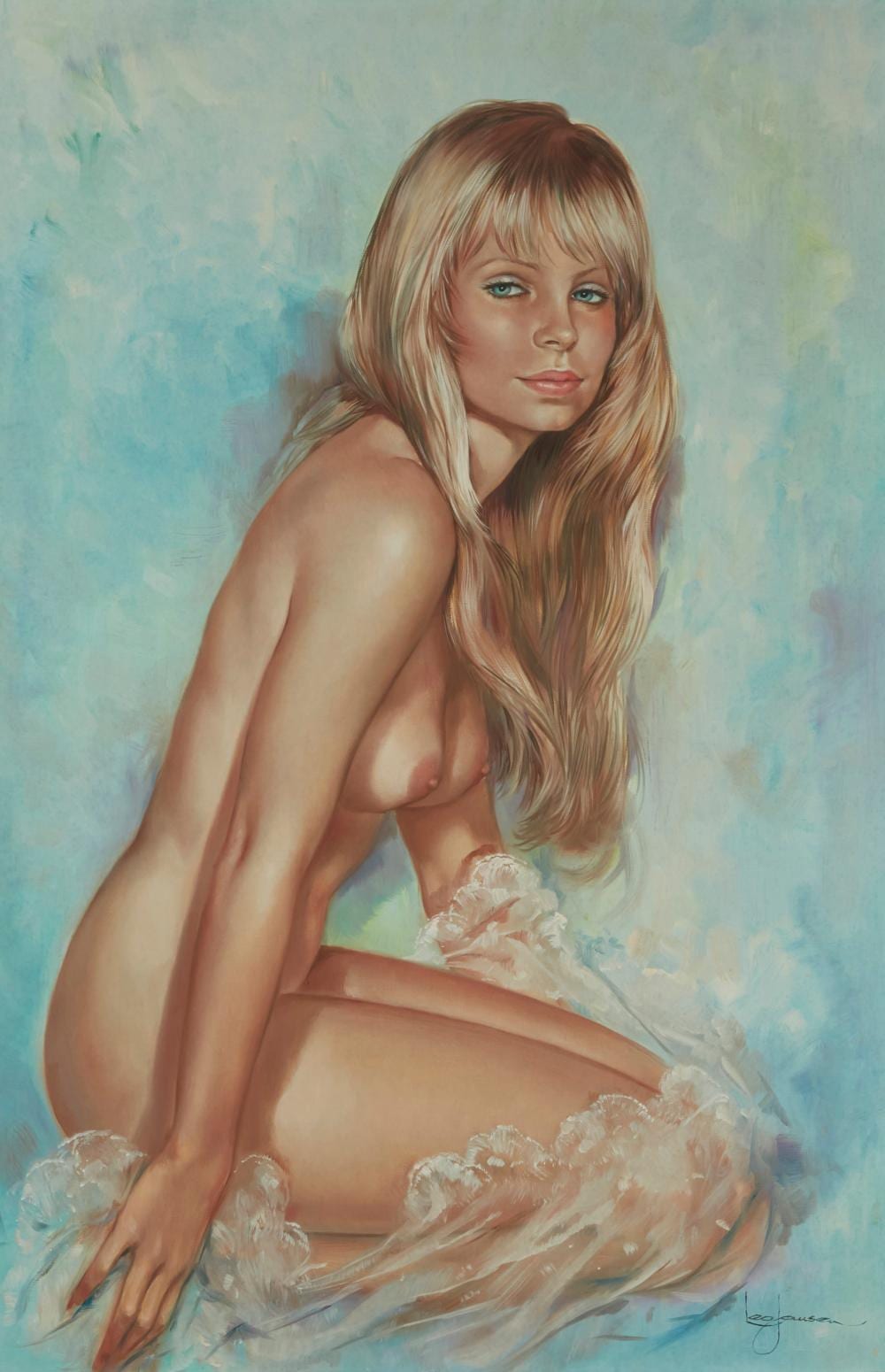 Leonard Jansen comparable auction result: leo jansen 1930 1980 seated nude with blonde hair