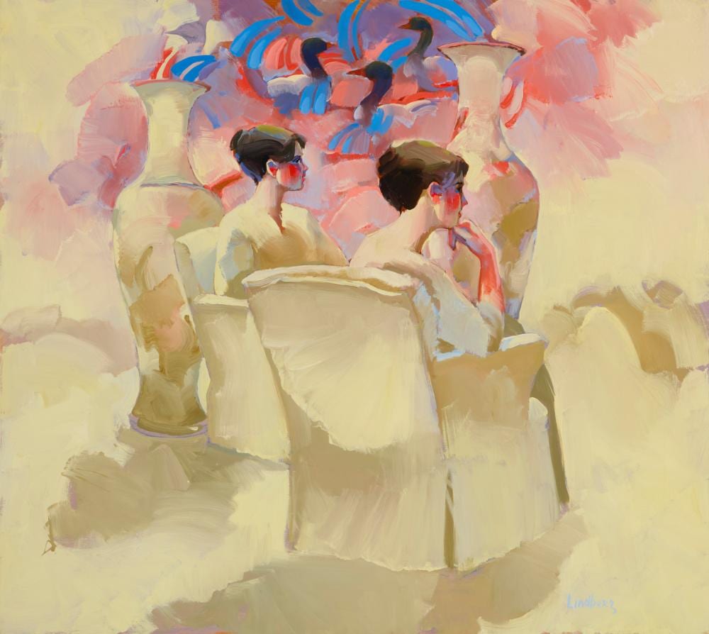 Keith Lindberg comparable auction result: keith lindberg b 1938 thoughtful study