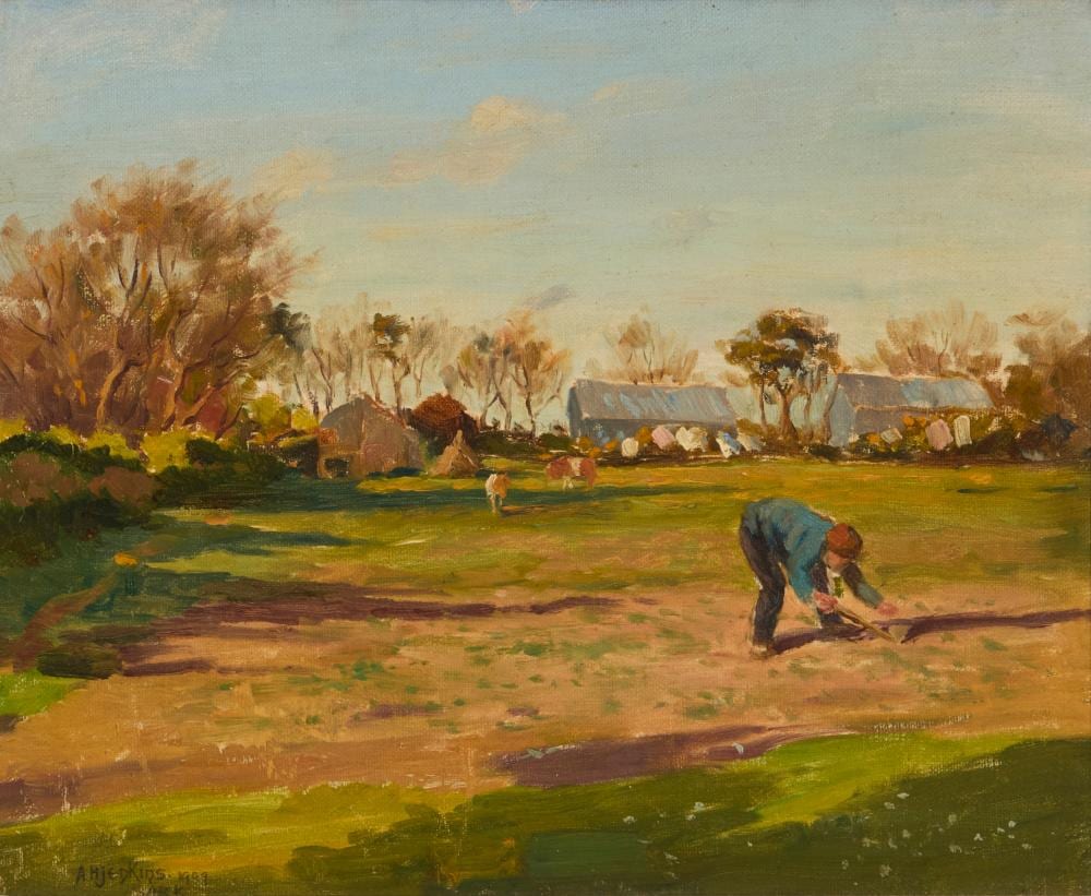 arthur henry jenkins 1871 1940 figure harvesting 1909 · John Moran Auctioneers · 2025-12-16 Arthur Henry Jenkins comparable auction result: arthur henry jenkins 1871 1940 figure harvesting 1909