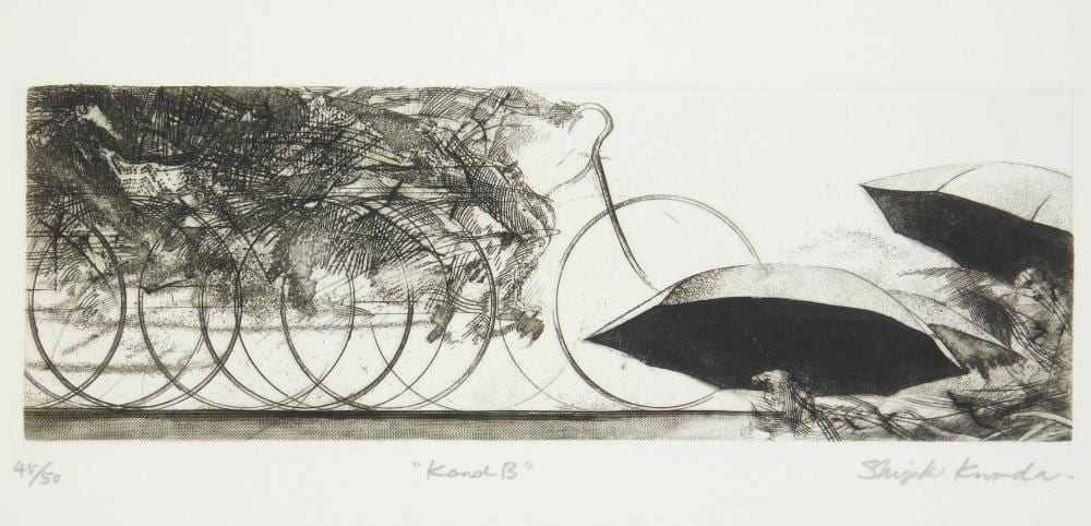 Shigeki Kuroda comparable auction result: shigeki kuroda japanese 1953 etching