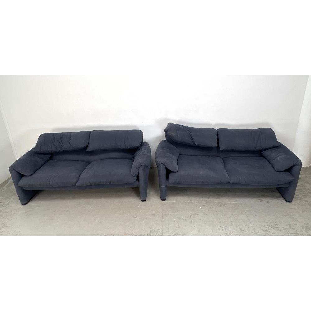 PAIR VICO MAGISTRETTI MARALUNGA SOFA COUCHES. sold by Uniques & Antiques, lot 1531 — auction record photograph