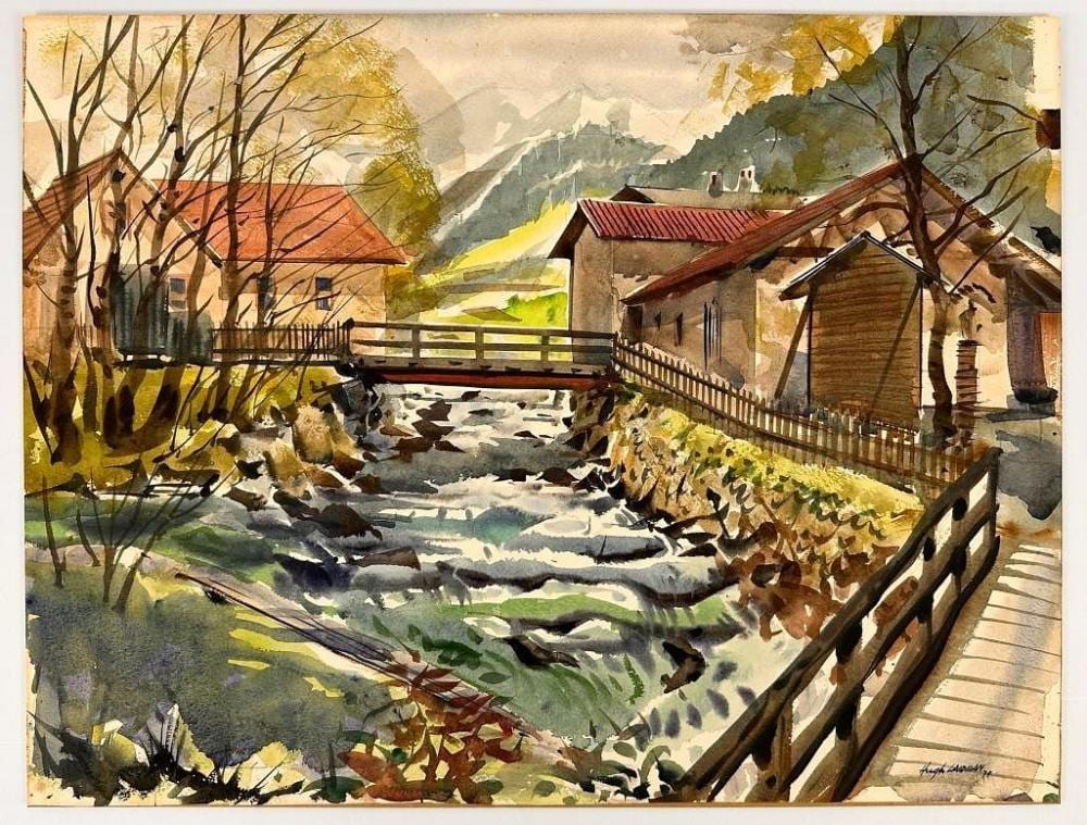 hugh laidman 1914 1989 watercolor on paper st jodak 1974 · Hughes Auctions · 2025-12-07 Hugh Laidman comparable auction result: hugh laidman 1914 1989 watercolor on paper st jodak 1974
