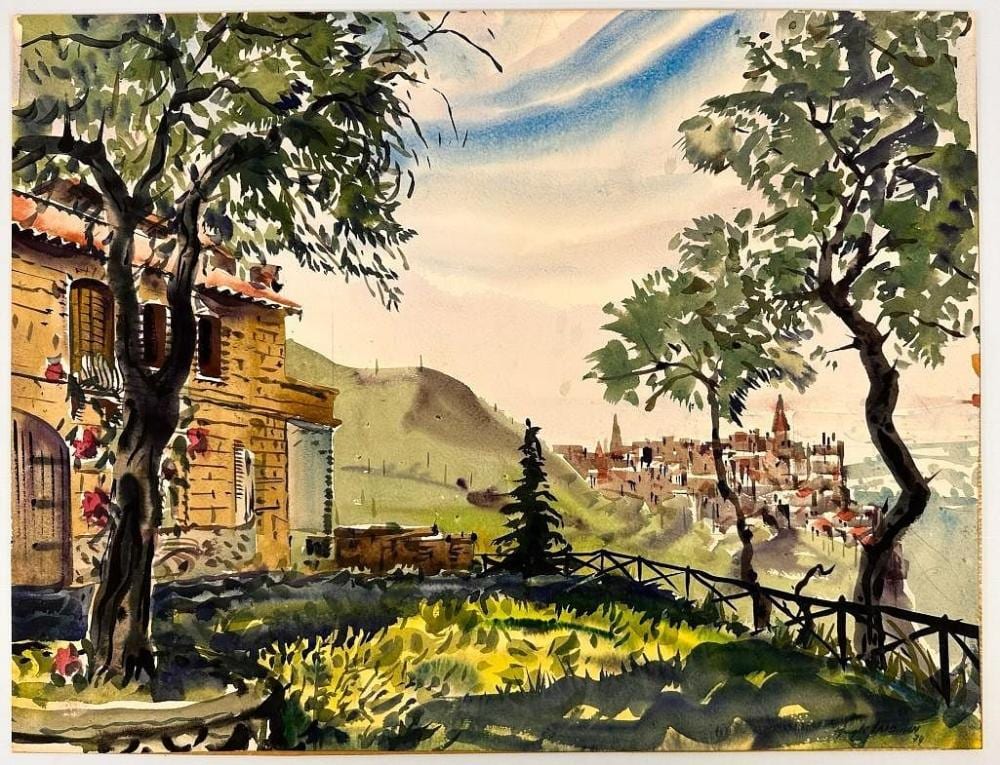 hugh laidman 1914 1989 watercolor on paper tivoli 1974 · Hughes Auctions · 2025-12-07 Hugh Laidman comparable auction result: hugh laidman 1914 1989 watercolor on paper tivoli 1974