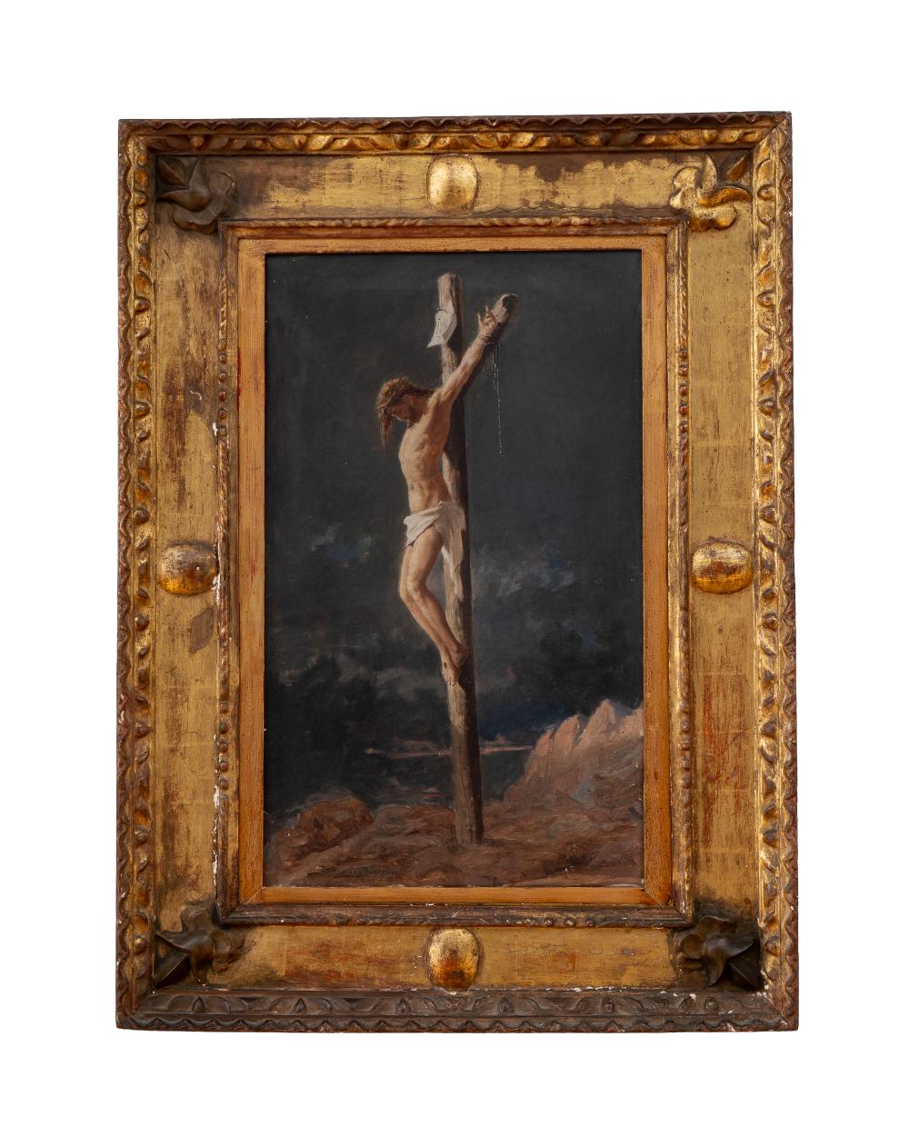 Ricardo Acevedo Bernal (1867-1930) Cristo,1855 Óleo sobre lienzo Medidas: 57cms X 34 cm comparable sale