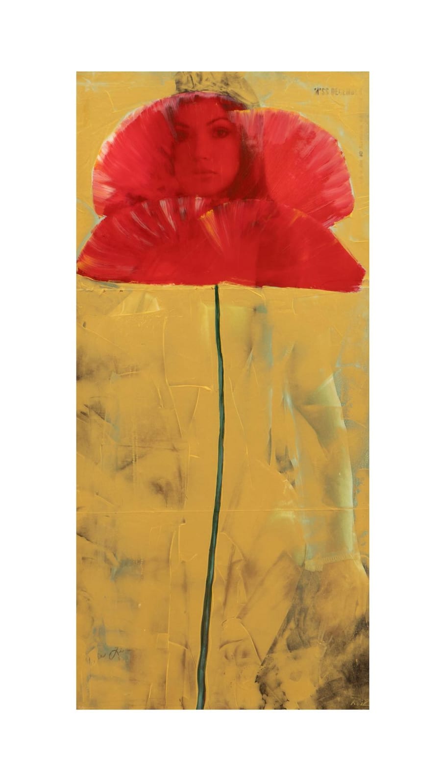 Pedro Ruiz (1957) Amapola Técnica mixta Medidas: 57 x 27 cm comparable sale