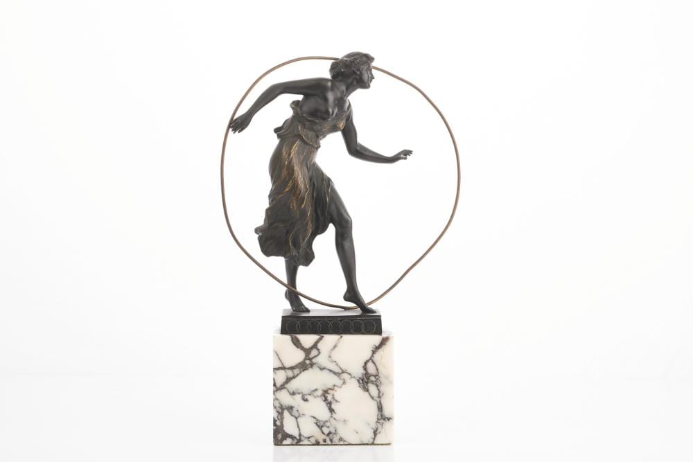 Georges Morin comparable auction result: georges morin german 1874 1950 woman with hoop c 1920 height 34 5 cm