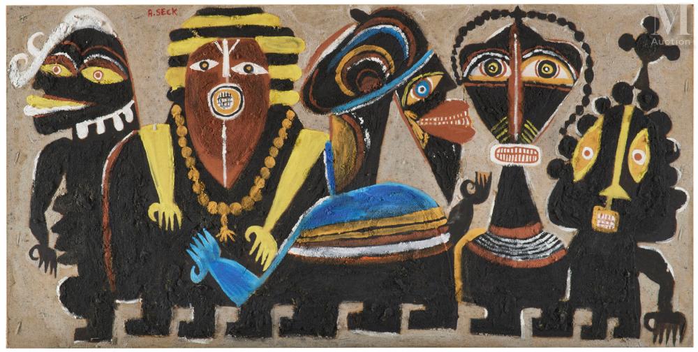 ? Amadou Seck comparable auction result: amadou seck dakar 1950 composition circa 1975