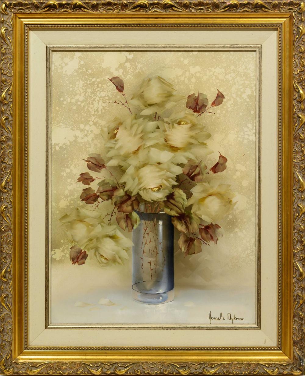 Jeanette Dykman comparable auction result: jeanette dykman sa born 1938 oil still life roses signed 60 x 45
