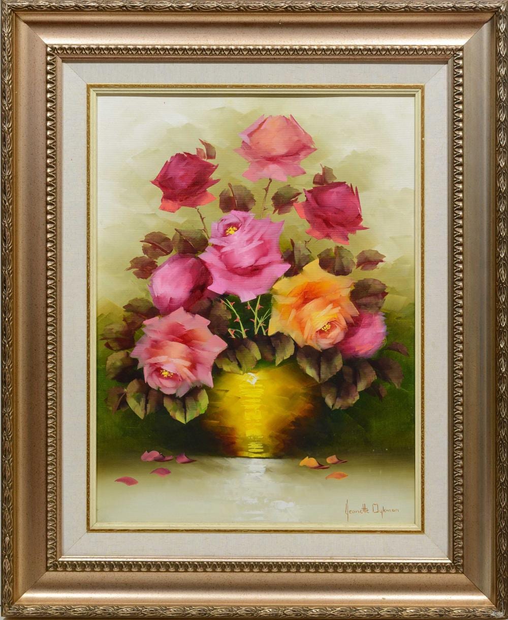 Jeanette Dykman comparable auction result: jeanette dykman sa born 1938 oil still life roses signed 60 x 45