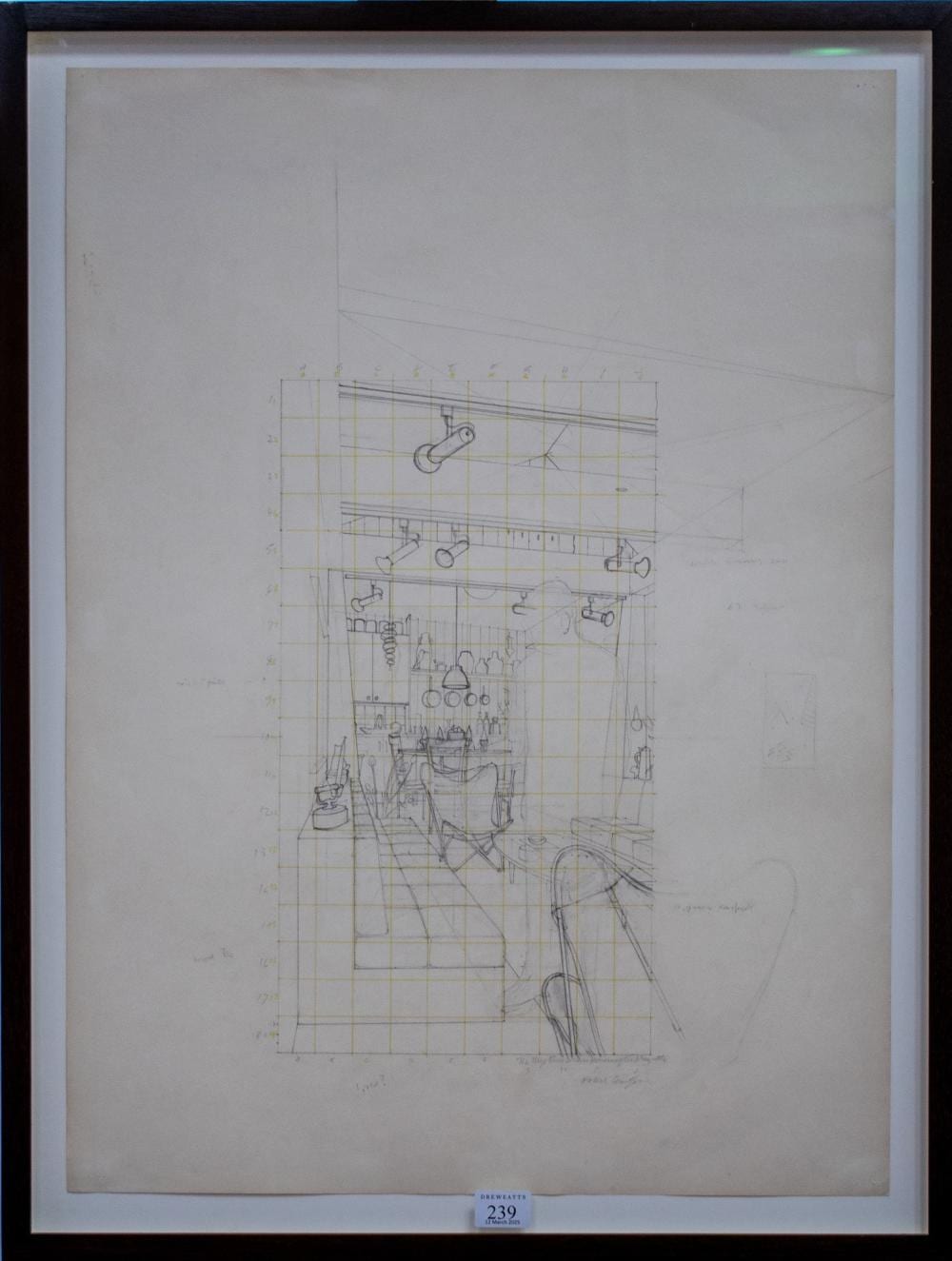 patrick caulfield british 1936 2005 study for the mysterious suspicion after margritte c 1974 · Tate Ward Auctions · 2025-12-10 Patrick Caulfield comparable auction result: patrick caulfield british 1936 2005 study for the mysterious suspicion after margritte c 1974