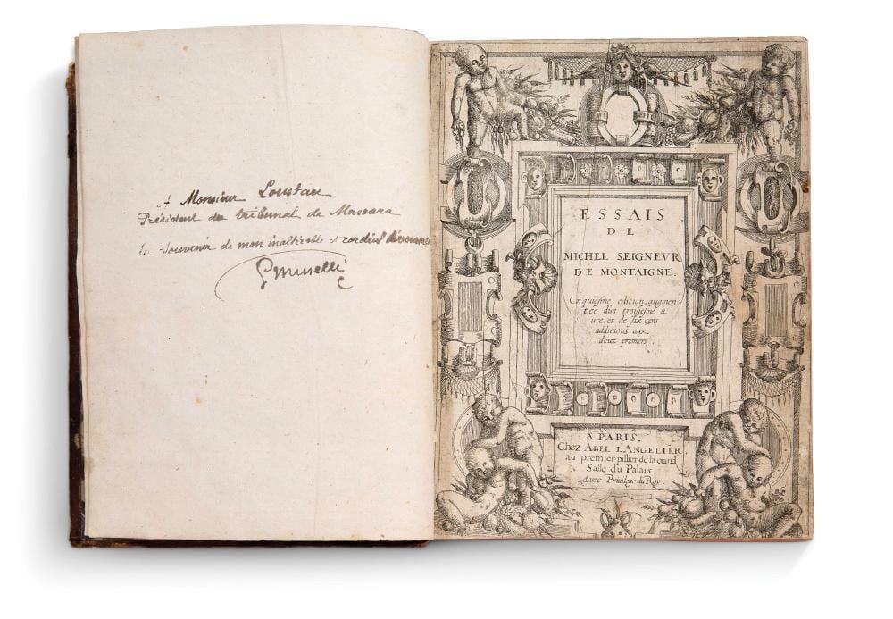 Matthieu van Plattenberg comparable auction result: montaigne michel eyquem de essais de michel seigneur de montaigne