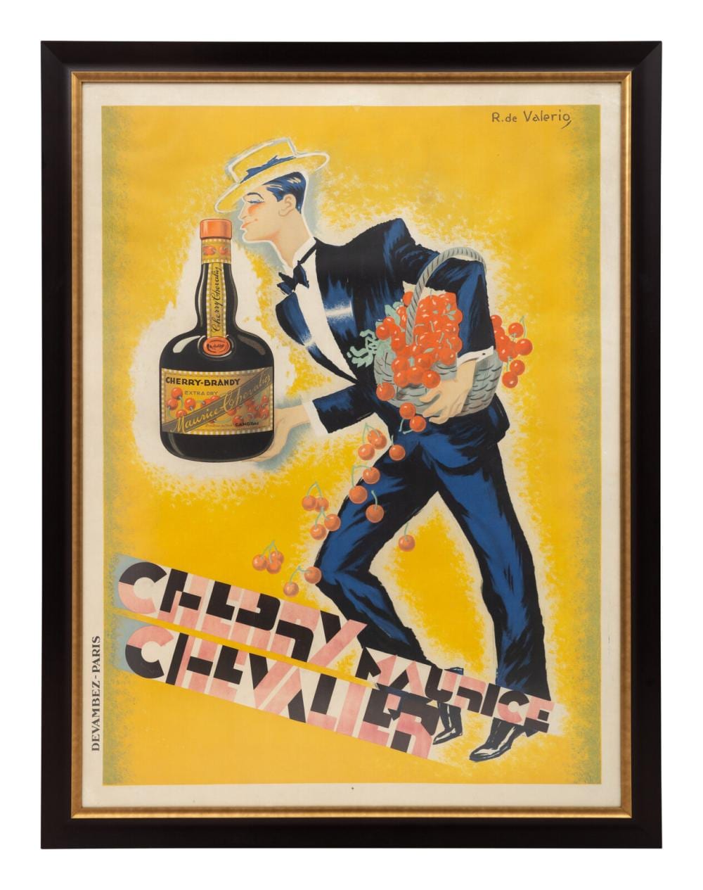 Roger de Valerio comparable auction result: roger de valerio french 1886 1951 cherry maurice chevalier advertising poster printed by devambez paris