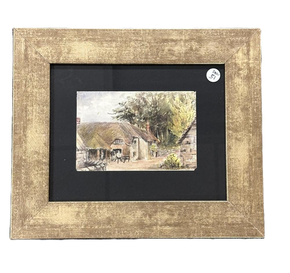 Alfred Hutty comparable auction result: alfred hutty watercolor farm yard