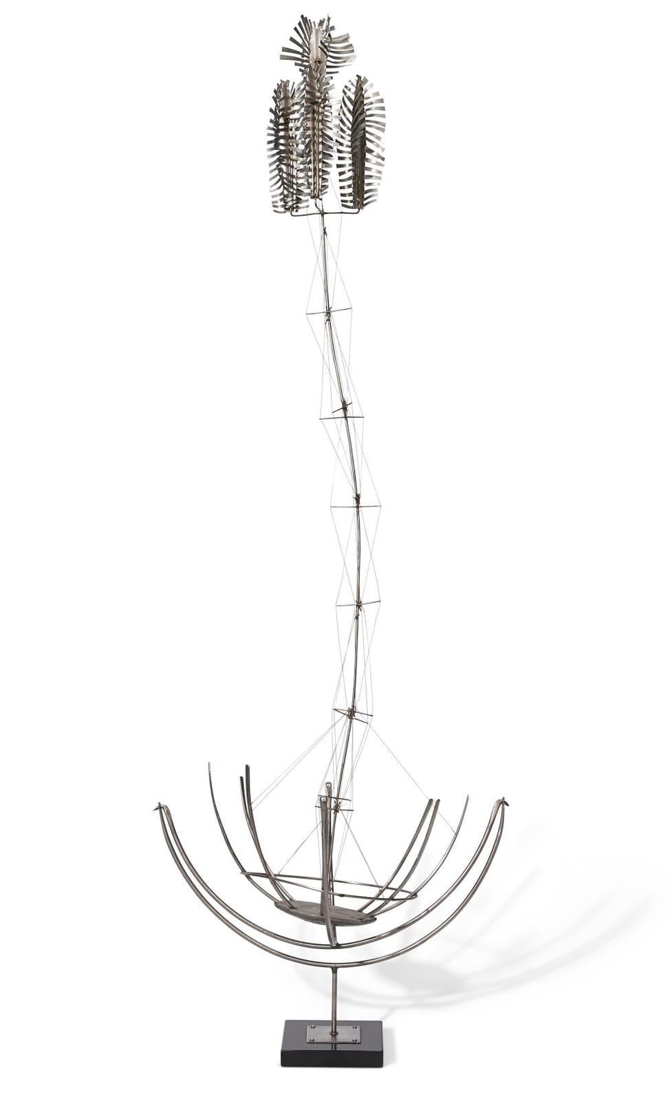 George Warren Rickey comparable auction result: george rickey 1907 2002 long stem stainless steel and lead53 x 18 x 14