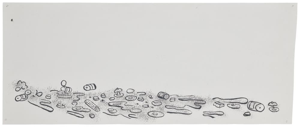 Mike Kelley comparable auction result: mike kelley 1954 2012 garbage drawing 16 acrylic on paper17 x 41 i