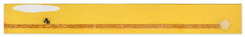 Enzo Cucchi comparable auction result: enzo cucchi b 1949 untitled yellow wall araldite resin and gesso on