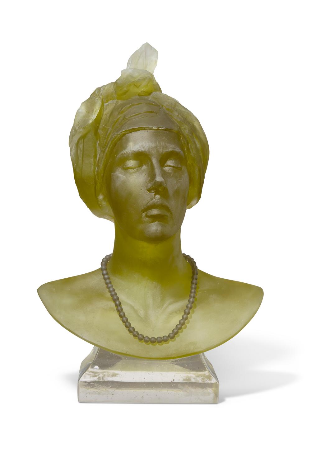 Nicholas Africano comparable auction result: nicolas africano b 1948 untitled yellow green bust with necklace cas
