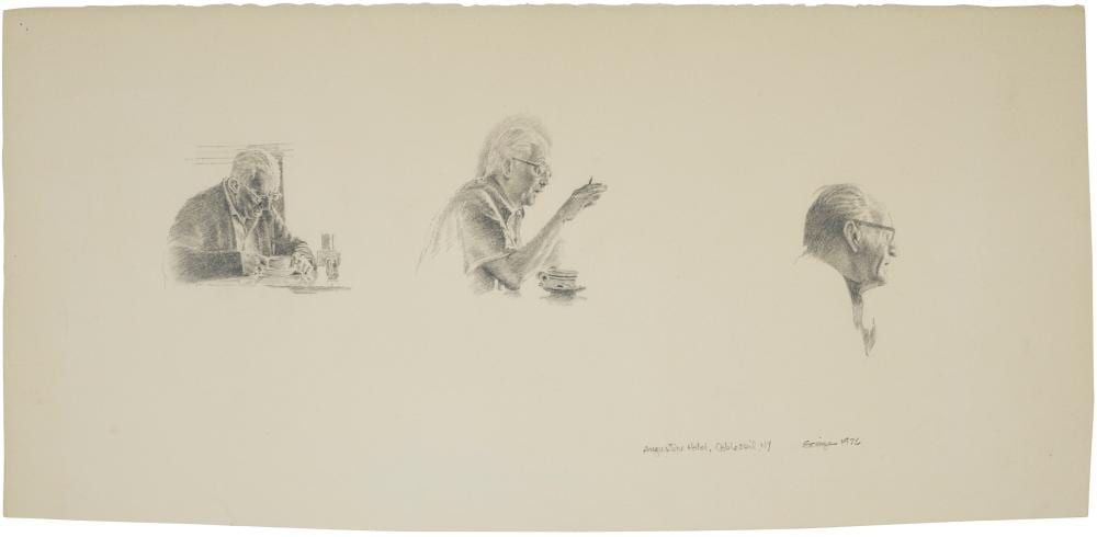 Ralph Goings comparable auction result: ralph goings 1928 2016 augustine hotel graphite on paper10 x 21 in