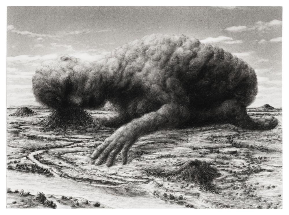 Steve Galloway comparable auction result: steve galloway b 1952 big plume charcoal and pastel on paper