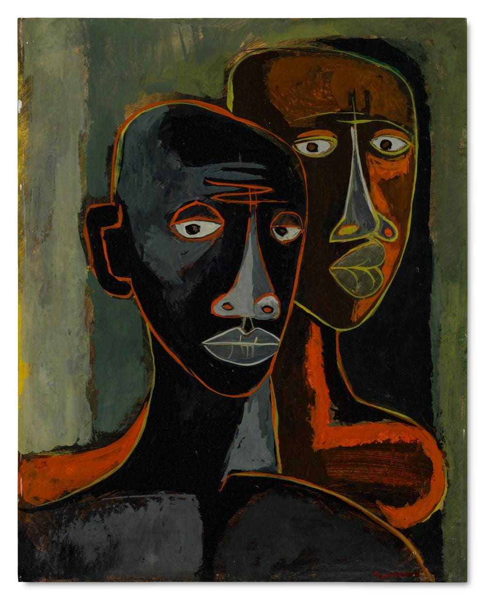 Oswaldo Guayasamín comparable auction result: oswaldo guayasam n 1919 1999 embrujados oil on paper laid down on panel