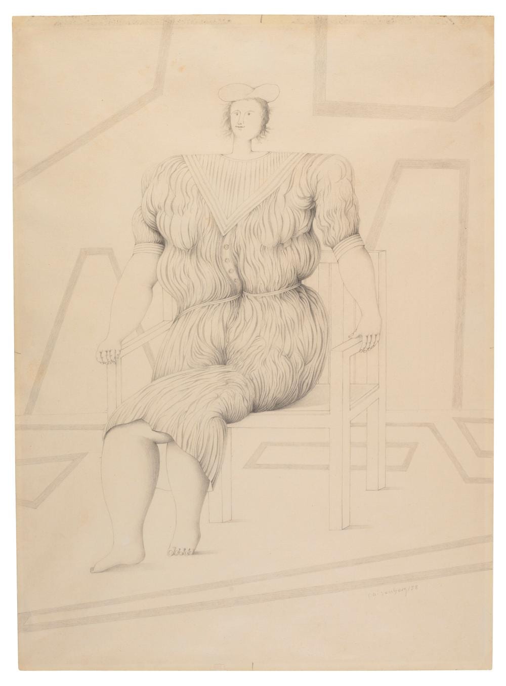 Roberto Aizenberg comparable auction result: roberto aizenberg 1928 1996 dibujo pencil on paper19 x 13 7 8 in 48 3