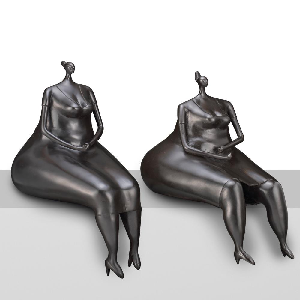 ABIGAIL VARELA comparable auction result: abigail varela b 1948 las comadres bronze in two partsinstallation di