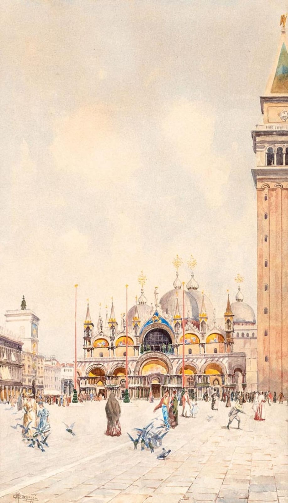 carlo menegazzi 1856 1920 venice st mark s square · Nagyhazi Gallery and Auction House · 2025-12-09 Carlo Menegazzi comparable auction result: carlo menegazzi 1856 1920 venice st mark s square