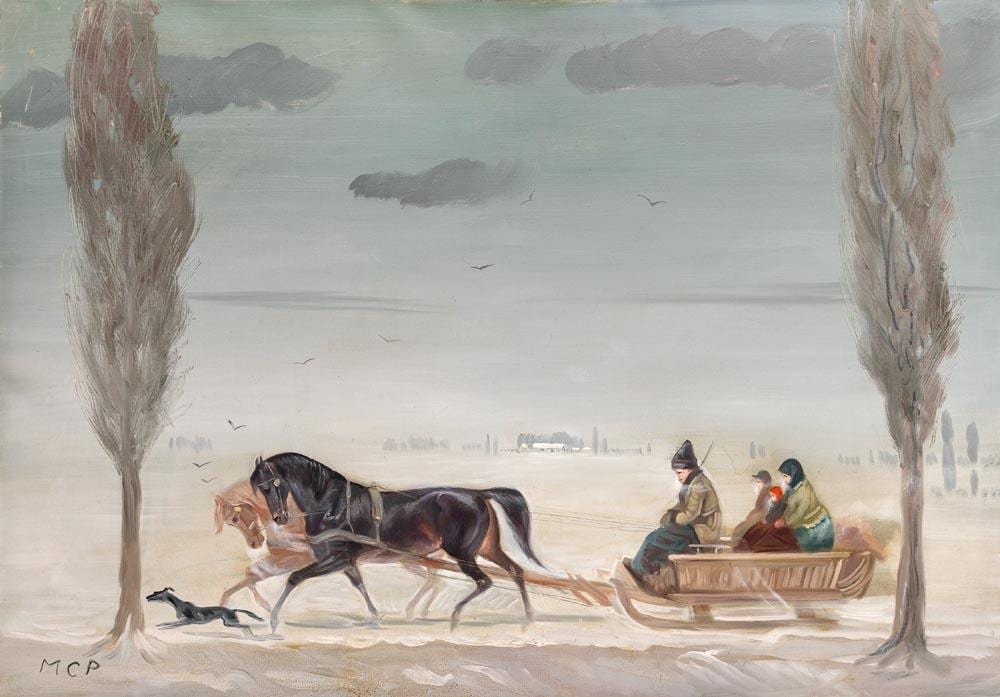 C. Pál Molnár comparable auction result: p l c moln r battonya 1894 budapest 1981 horse drawn sleigh