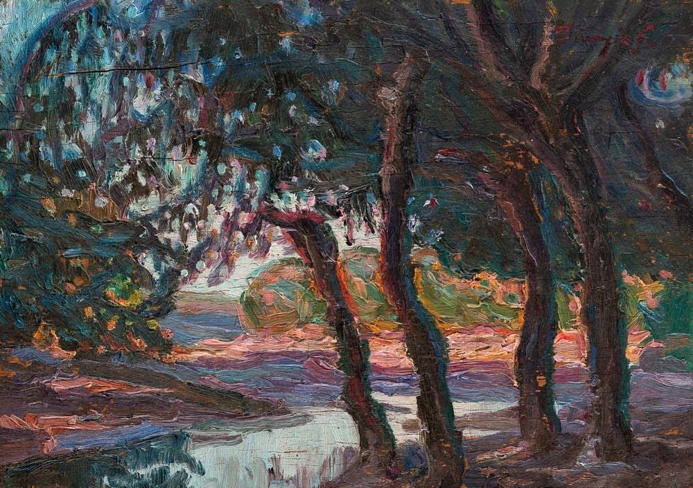 Ferenc Dinnyés comparable auction result: ferenc dinny s budapest 1886 szeged 1958 trees by the river