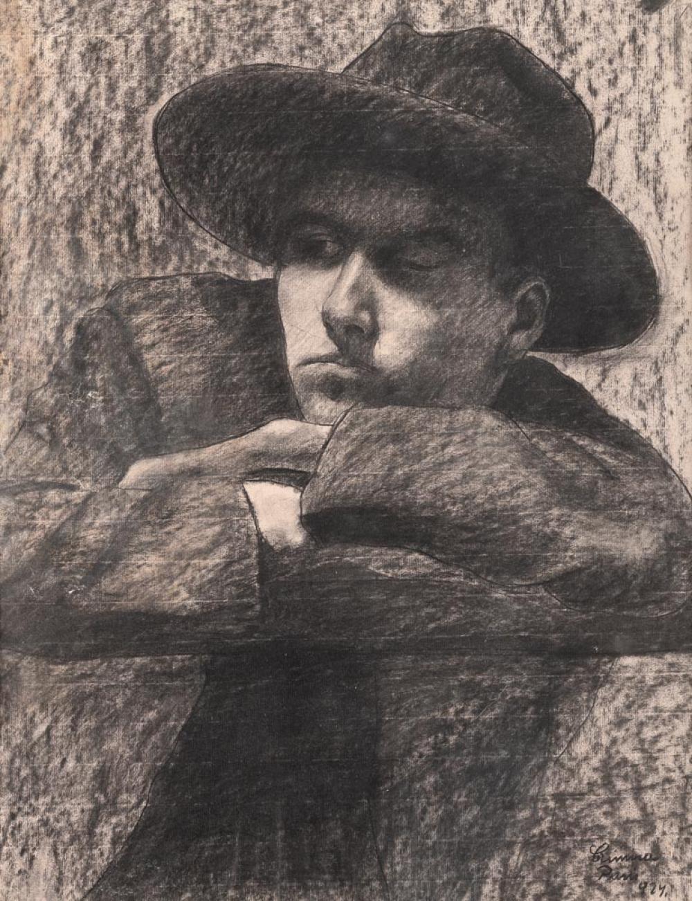 Gyula Czimra comparable auction result: gyula czimra budapest 1901 budapest 1966 boy with hat male study 1924