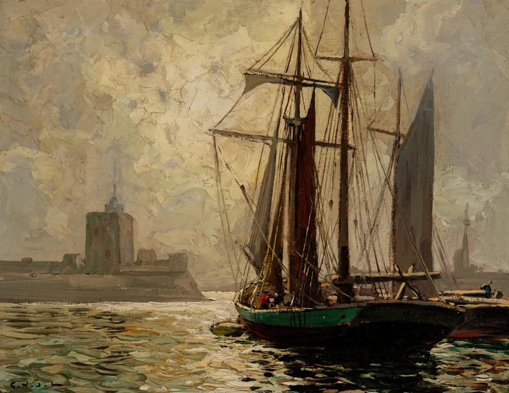 Gustave Vidal comparable auction result: gustave vidal 1895 1966 river port on the rhone oil on canvas signed in the lower left corner