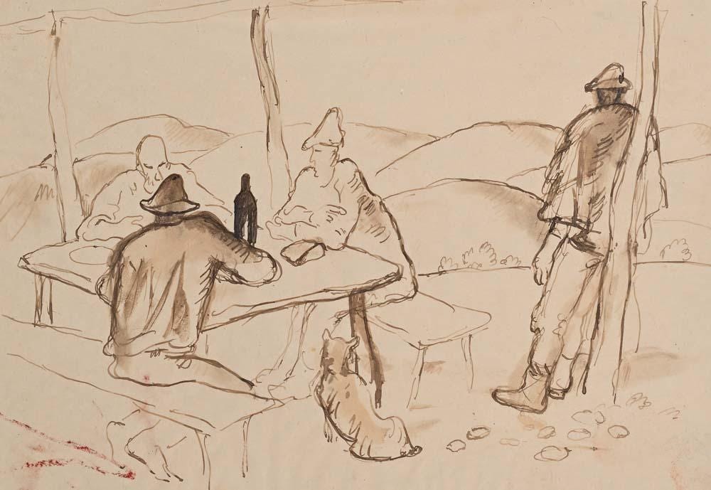 Felice Carena comparable auction result: felice carena cumiana 1879 venice 1966 hunters at rest