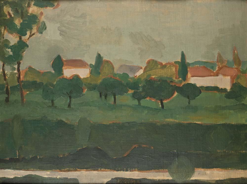 Gabriele Mucchi comparable auction result: gabriele mucchi turin 1899 milan 2002 landscape of vignate 1944